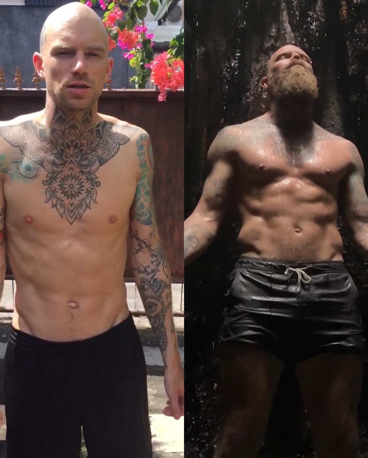 Justin from the front, before on the left and now on the right.